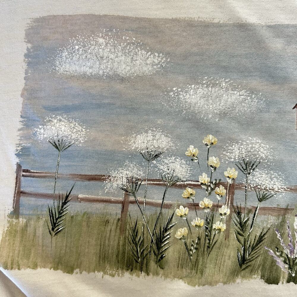 Vintage Russell T Shirt XXL USA Single Stitch Thin Cottage Core Boho Nature - Picture 9 of 15